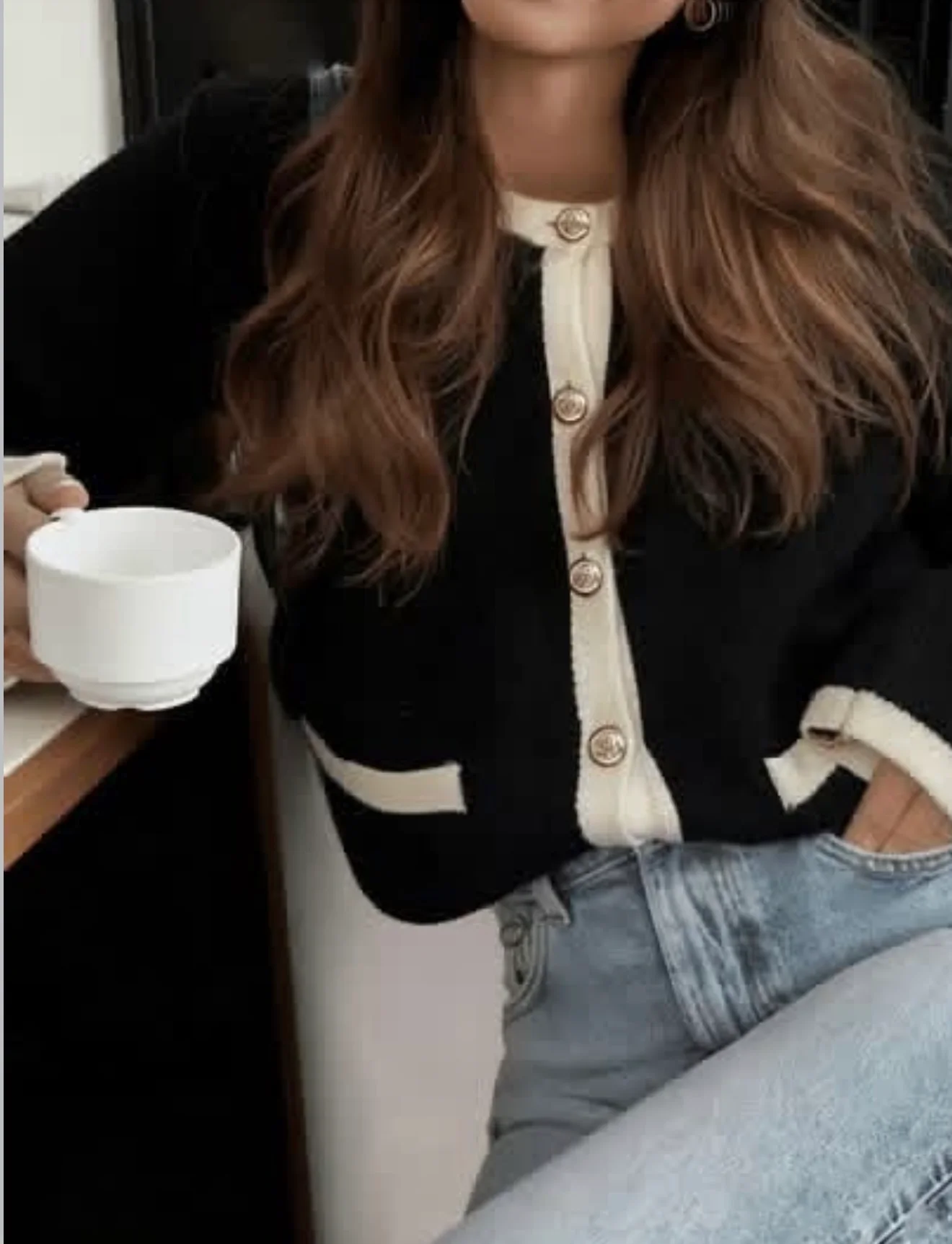 Gold Button Knit Sweater