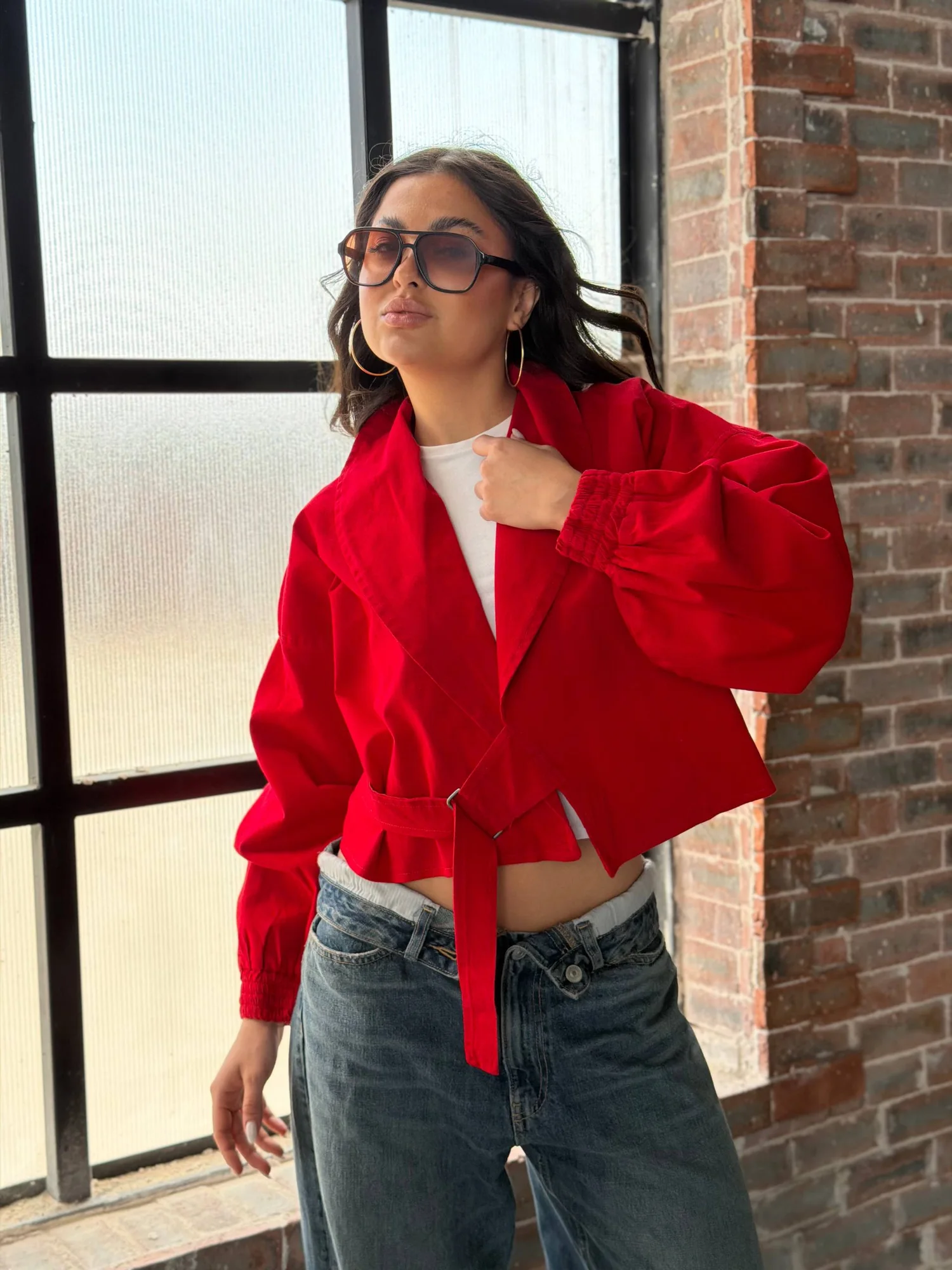 Cropped Gabardine Jacket