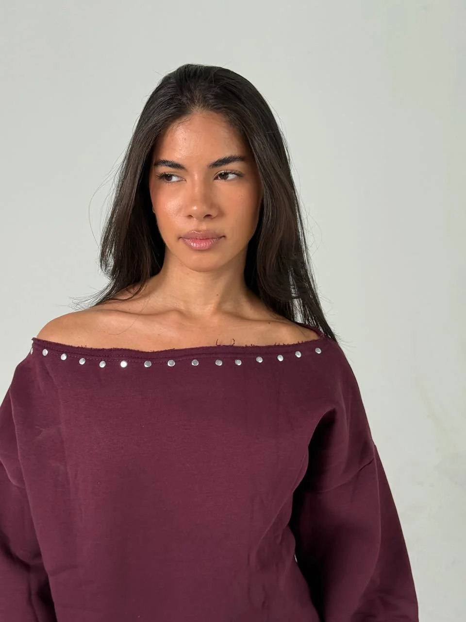 Hoodie one shoulder