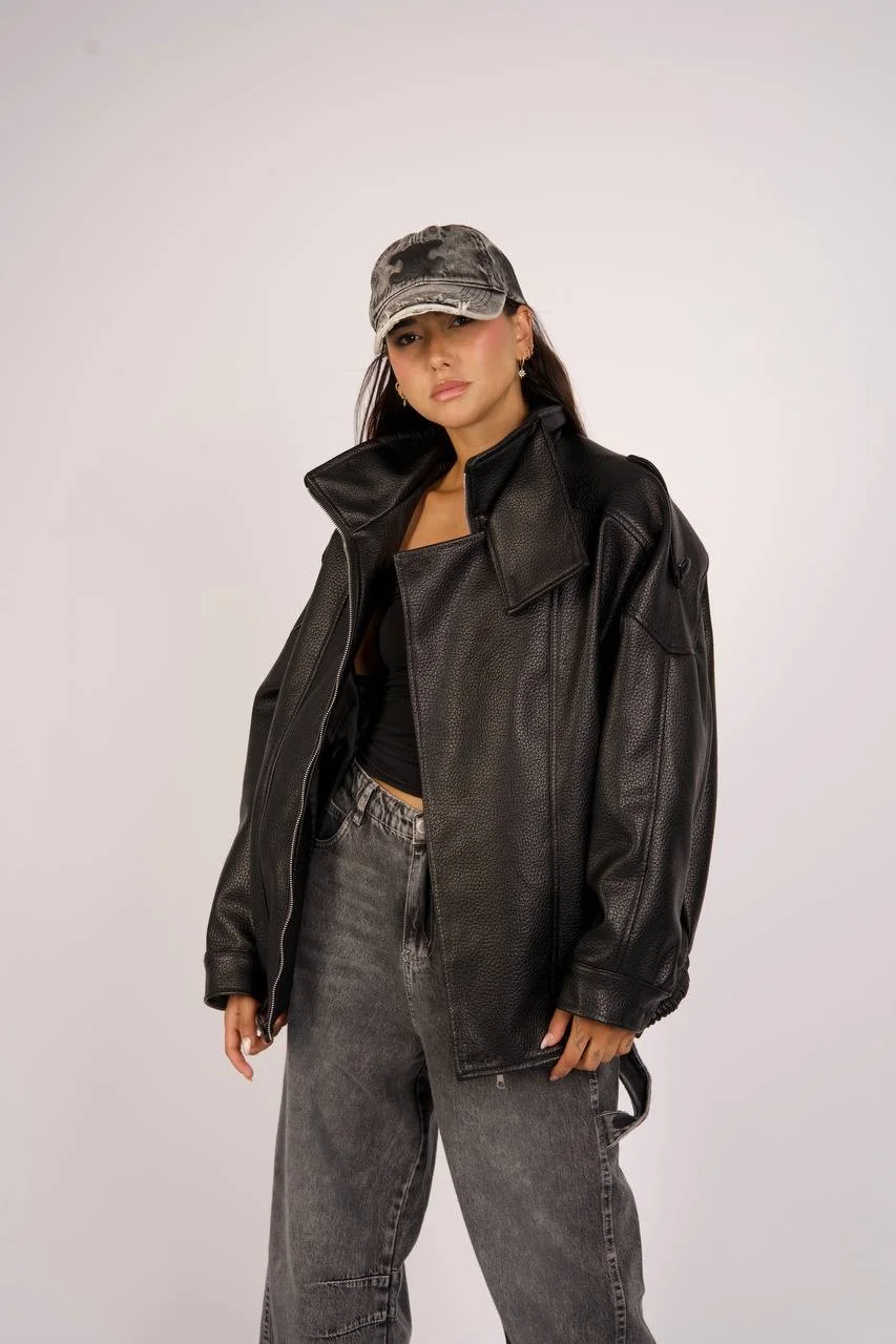 Luxe Leather Bomber Jacket