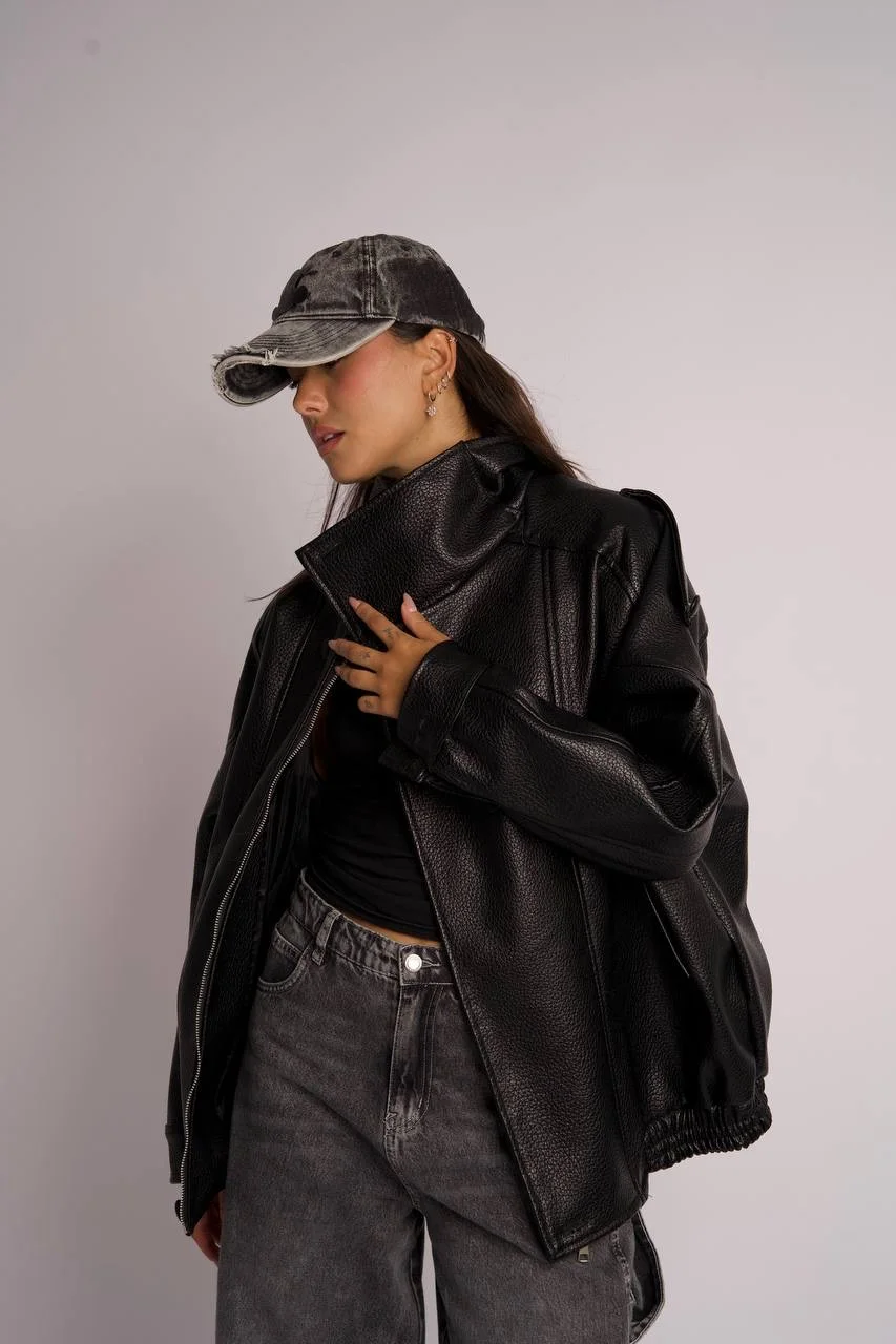 Luxe Leather Bomber Jacket