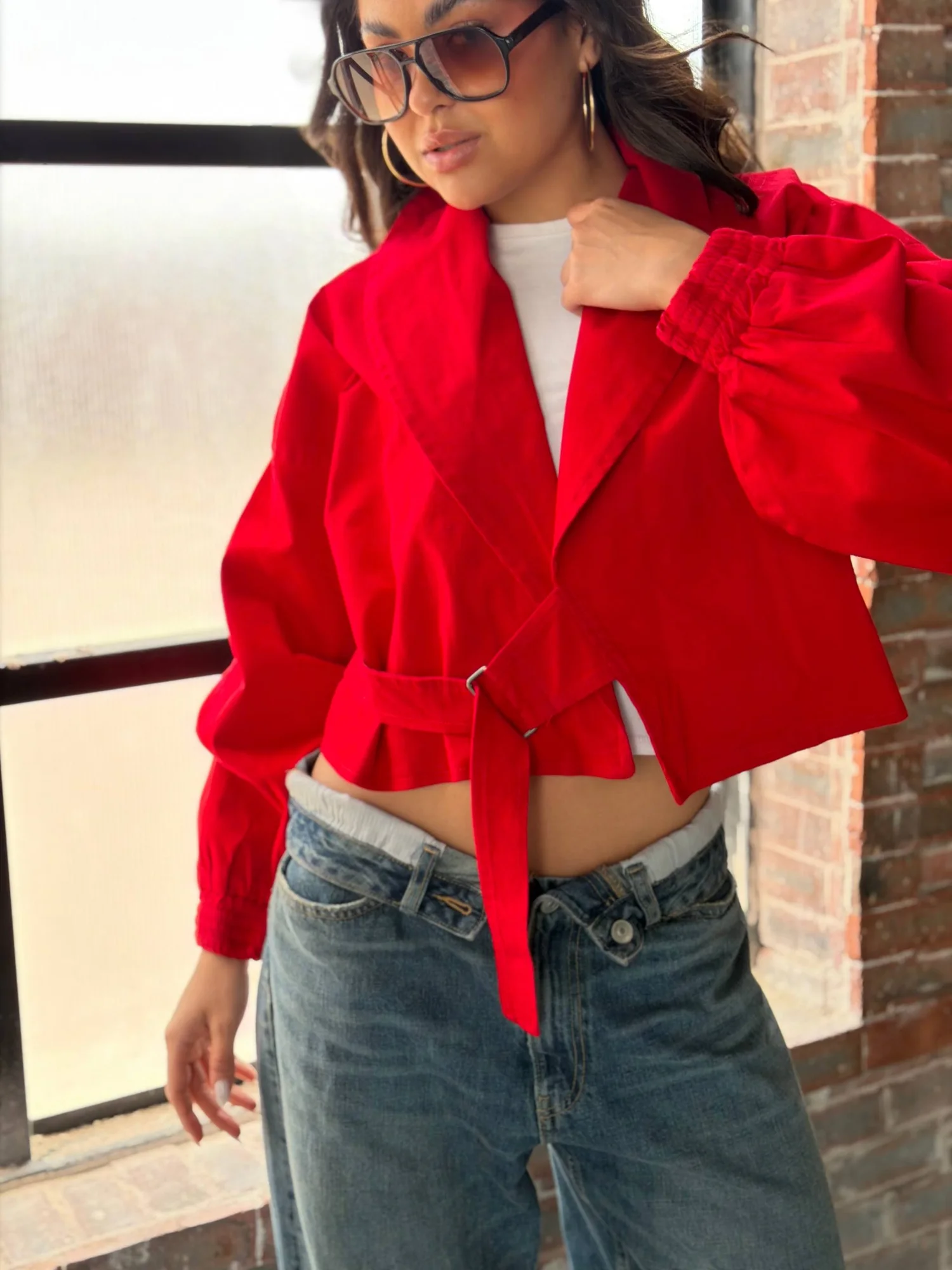 Cropped Gabardine Jacket