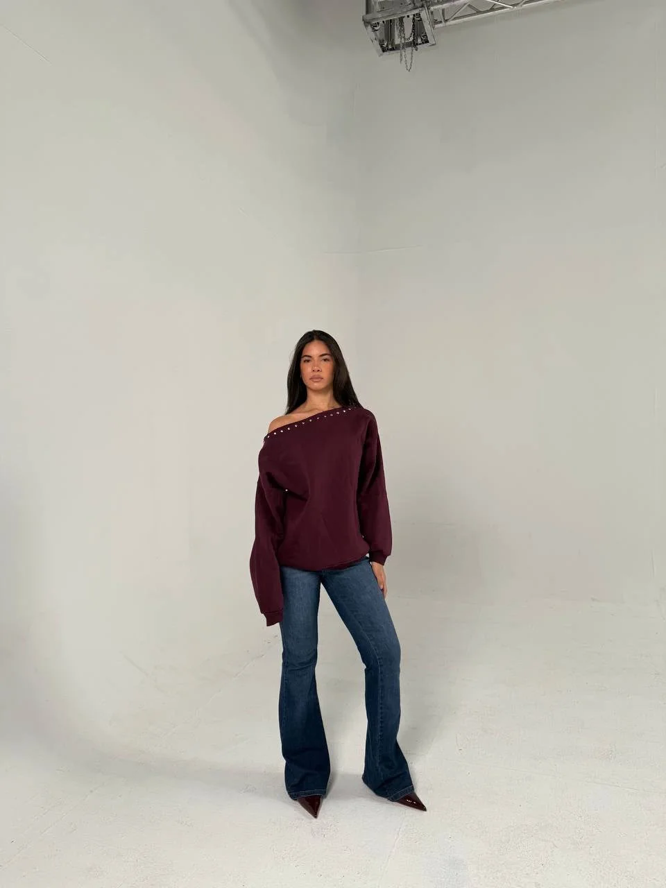 Hoodie one shoulder