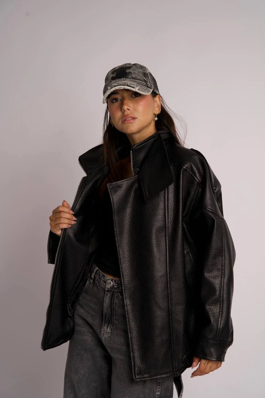 Luxe Leather Bomber Jacket